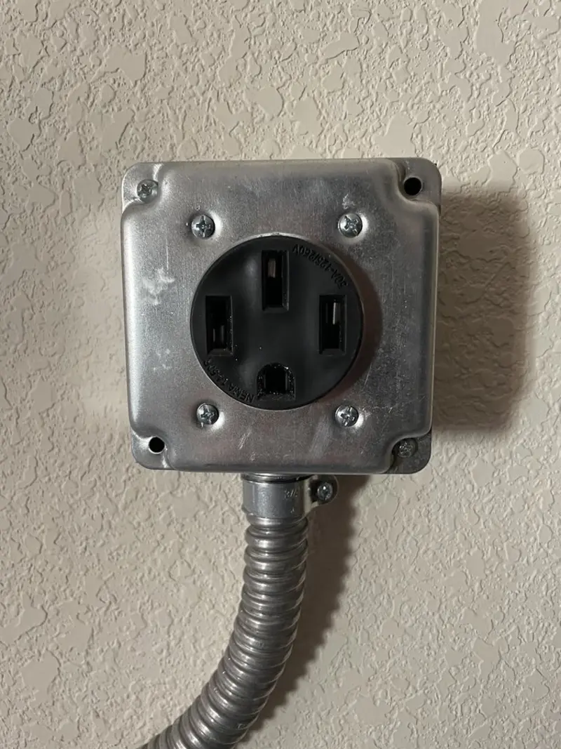 NEMA 14-50 outlet installed for Electrical Panel Upgrade in Grattan